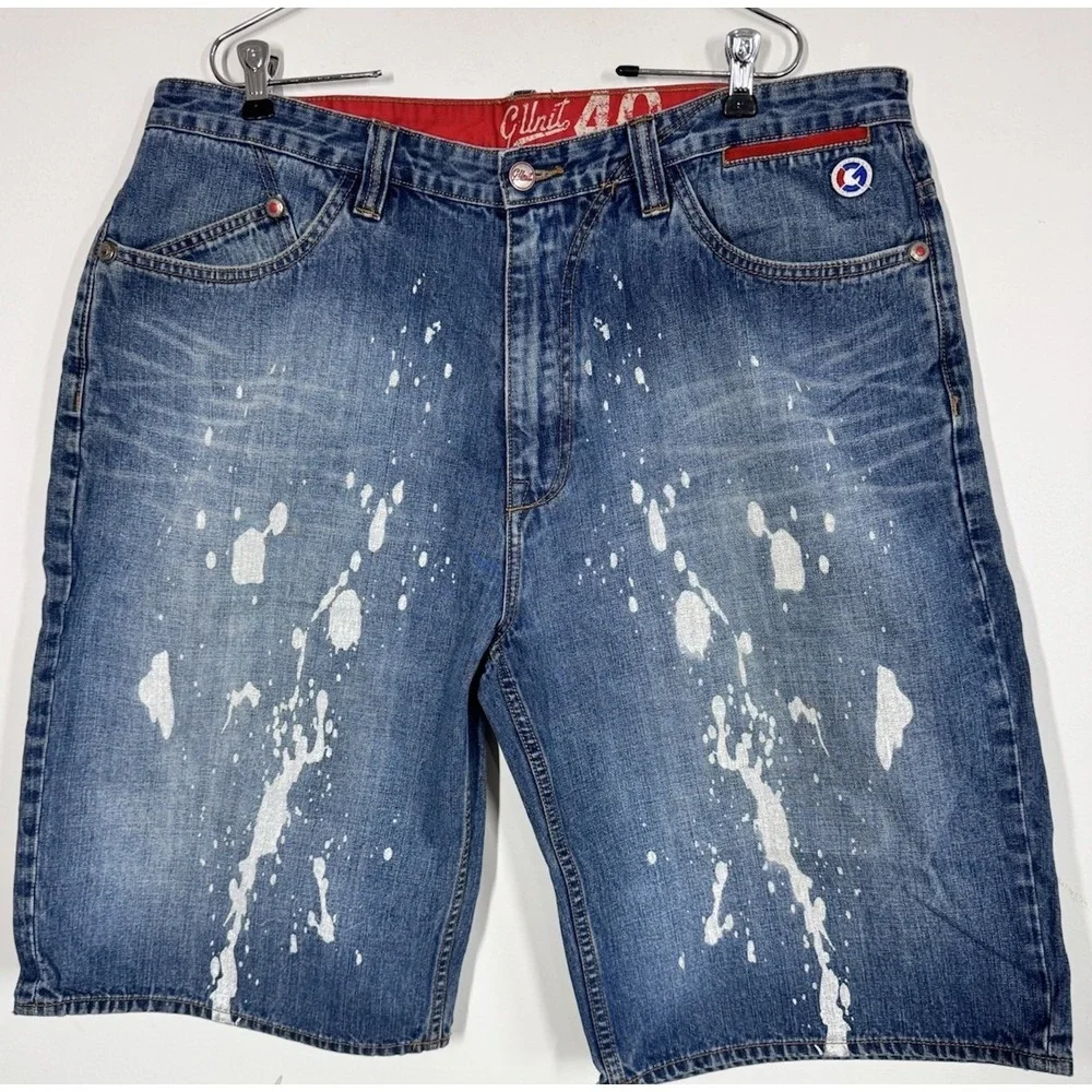 VTG G-Unit Denim Jean Shorts Jorts Men's 40 Wide Leg Baggy Streetwear Hip Hop‎